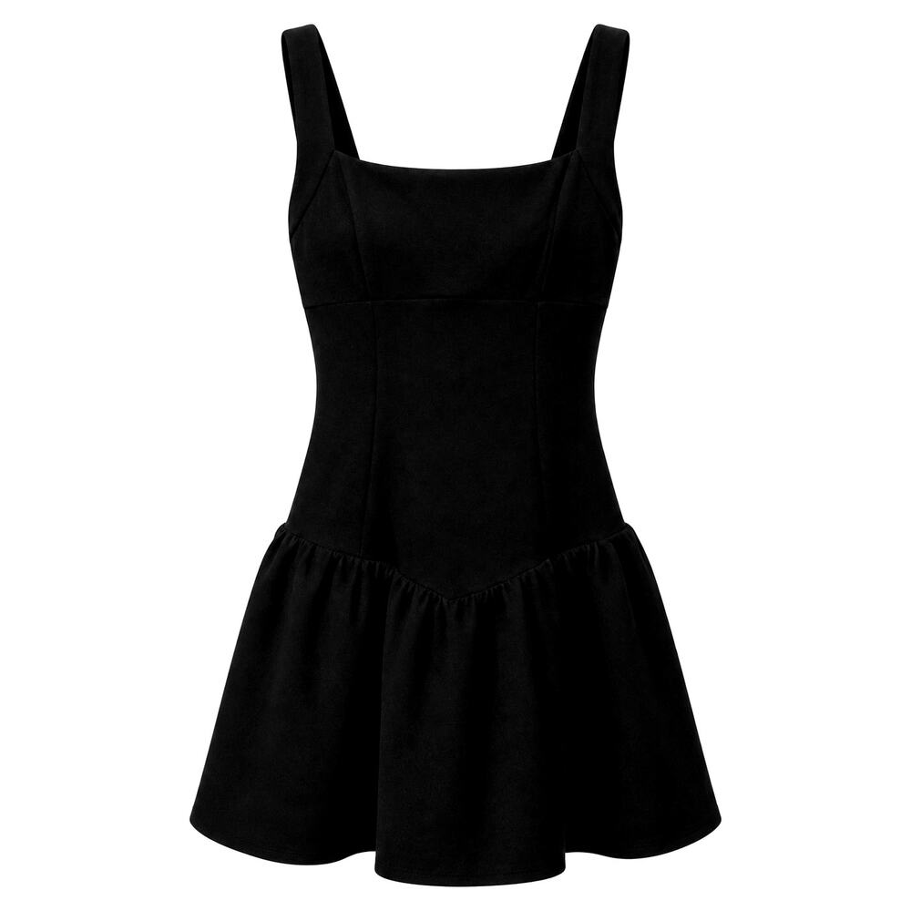 Alo Yoga Alosoft Break Point Tennis Dress Size S Black Built-In Bra $138